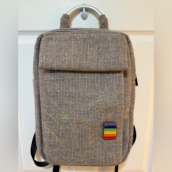 Dime Bags Gray Textured Bag with Rainbow Patch excellent like new condition🌈🏳️‍🌈 - Picture 1 of 7
